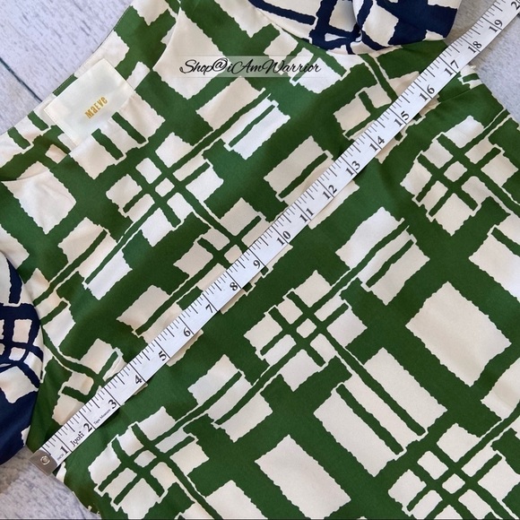 Anthropologie Maeve NWT silk windowpane elbow sleeve shift dress shop@iamwarrior - Picture 6 of 11